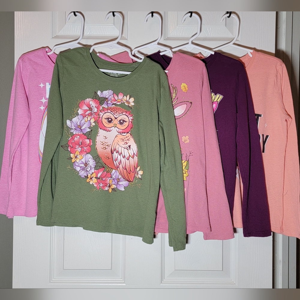 Bundle of 5 girls long sleeve shirts